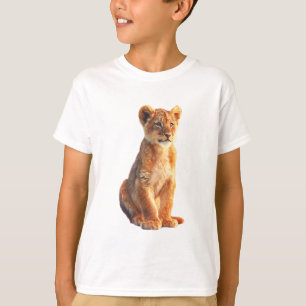 T-shirt Adorable Lionceau Réaliste Peint à la Main pour En