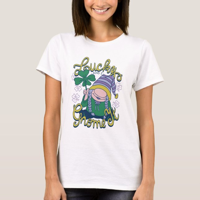 T-shirt Adorable Lucky et moi Gnome It (Devant)