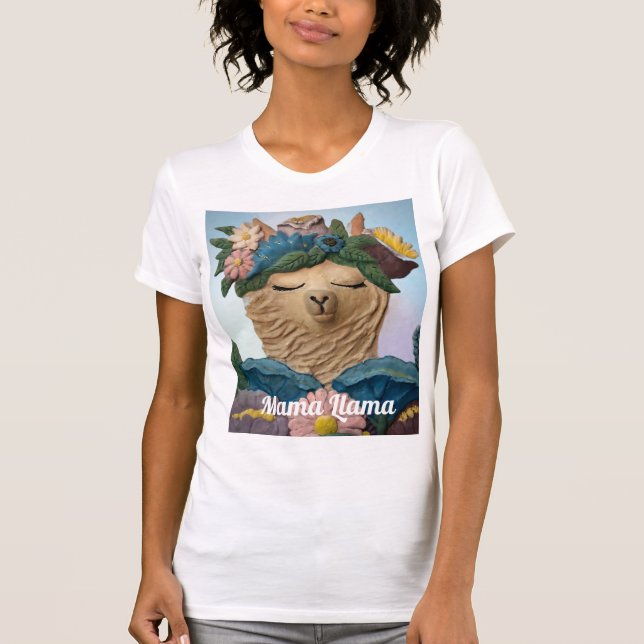 T-shirt Adorable Mama Llama peinture sur un Tee (Devant)