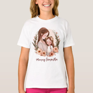 T-shirt Adorable maman et fille Bond - Cadre Floral