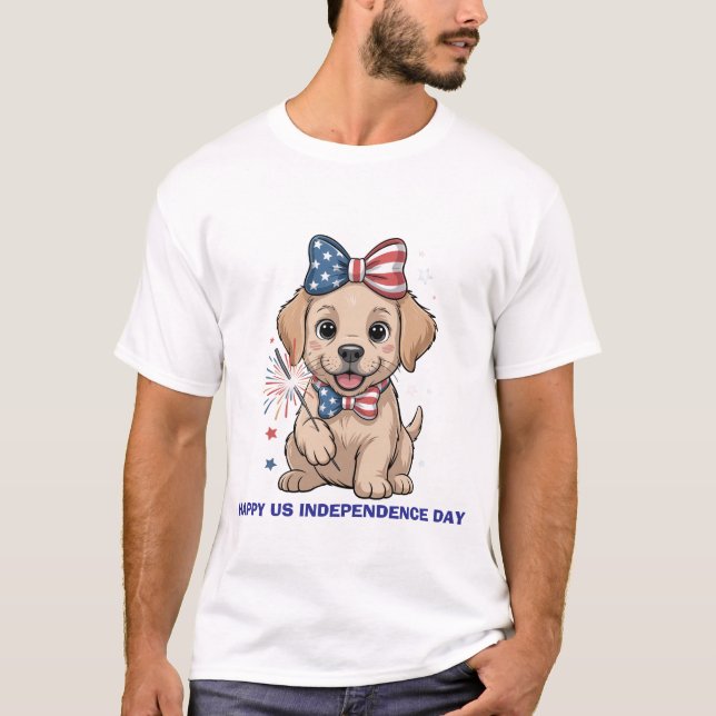 T-shirt Adorable Marionnette patriotique 4 juillet célébra (Devant)