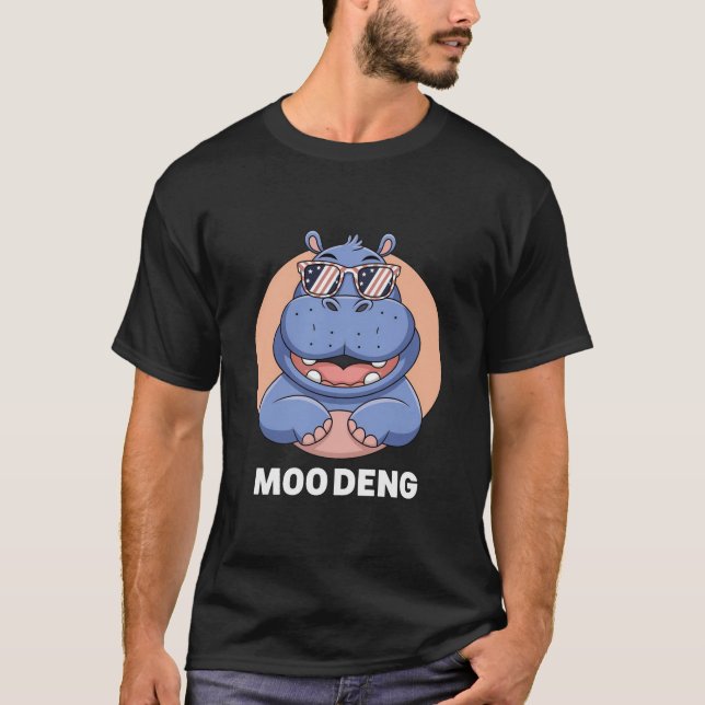 T-shirt Adorable mignon Bébé Joyeux Pygmée Hippo Moo Deng (Devant)