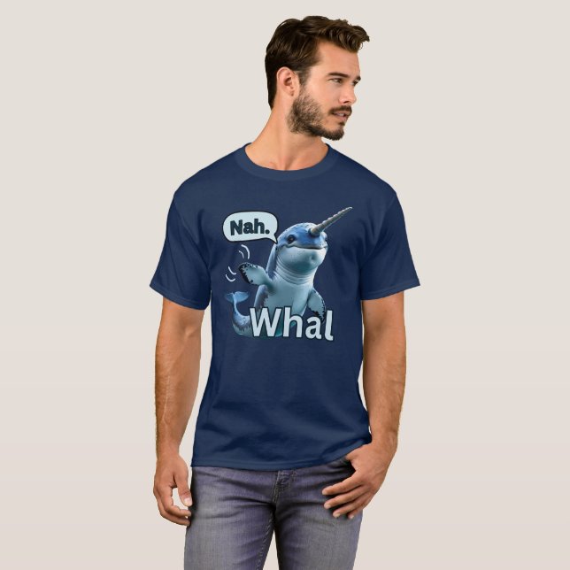 T-Shirt Adorable Narval Disant Non (Devant entier)