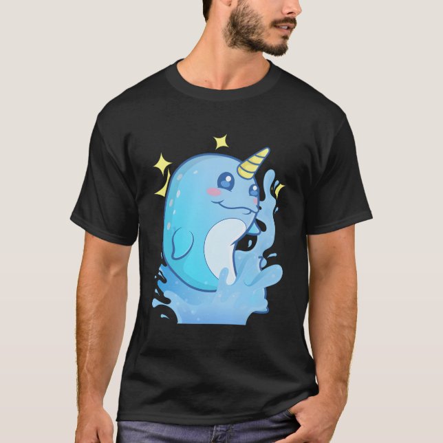 T-shirt Adorable Narwhal La licorne De La Mer (Devant)