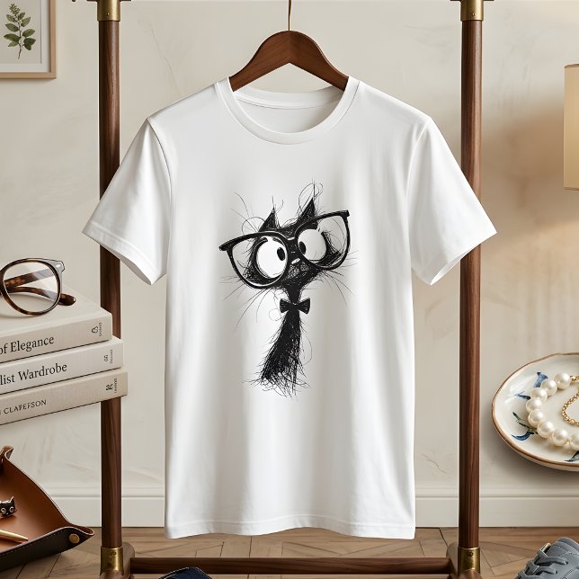 T-shirt  Adorable Nerd Cat with Glasses & Bowtie Women's (Créateur téléchargé)
