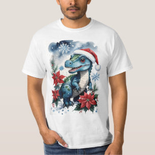 T-shirt Adorable Noël Père Noël T-Rex Père Noël