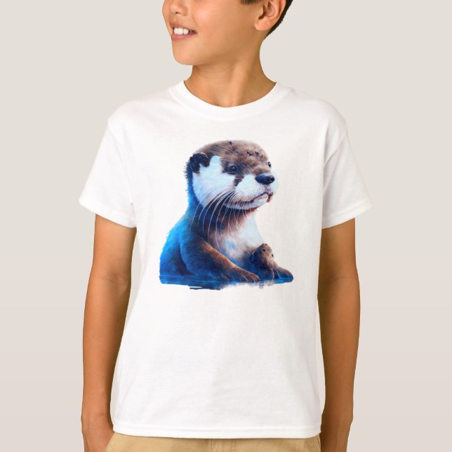 T-shirt Adorable Otter assis dans l'eau (Devant)