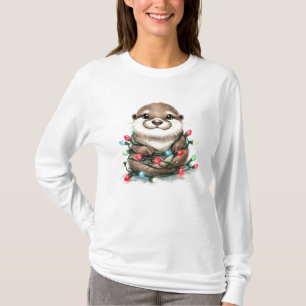 T-shirt adorable Otter de Noël