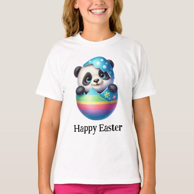 T-shirt Adorable Oursonne de Panda Bébé de Pâques Drôle (Devant)