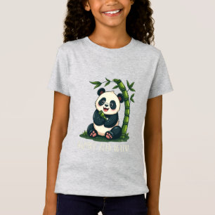 T-Shirt Adorable Panda Accrocher Bamboo Cute Cartoon Art