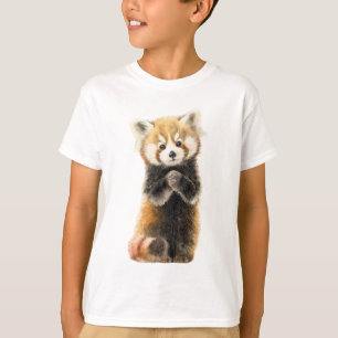 T-shirt Adorable Panda roux debout pelucheux Enfants