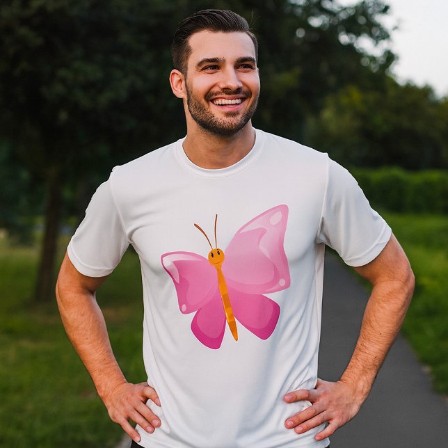 T-shirt adorable Papillon de dessin rose (Créateur téléchargé)