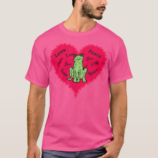 T-shirt Adorable Peace Love Frogs Peace Love Frogs
