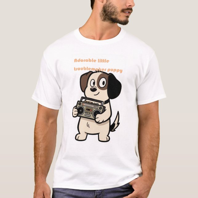 T-shirt "Adorable petit fauteur de troubles chiot" Hommes (Devant)