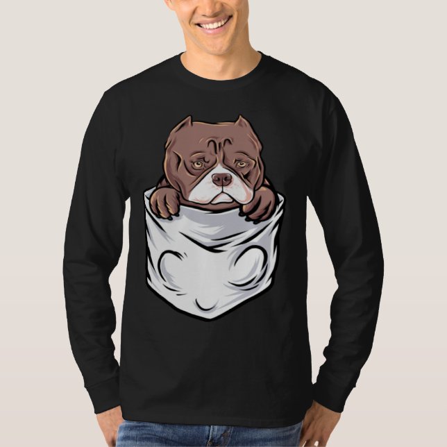T-shirt Adorable Pit Bull Terrier Puppy  Cute Pocket (Devant)