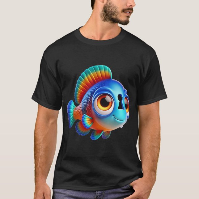 T-shirt Adorable poisson cichlidé à trou de serrure (Devant)