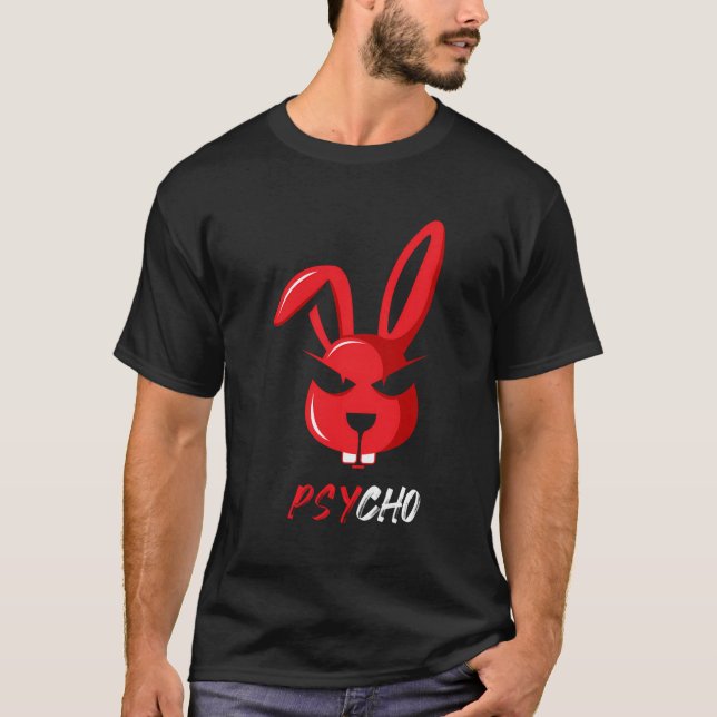 T-shirt Adorable Psycho Lapin Bizard Lapin Drôle (Devant)