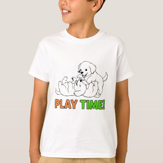 T-shirt Adorable Puppies Play Time - Cute Golden Retriever (Devant)