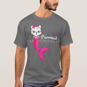T-shirt Adorable Purrmaid T Women Girls Mermaid