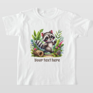 T-shirt adorable raccoon filles mignonnes personnalisable