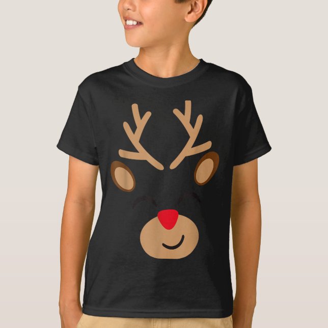T-shirt Adorable Reindeer Holiday Graphic - Festive Christ (Devant)