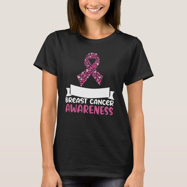 T-shirt Adorable Ruban rose Conscience du cancer du sein F (Devant)
