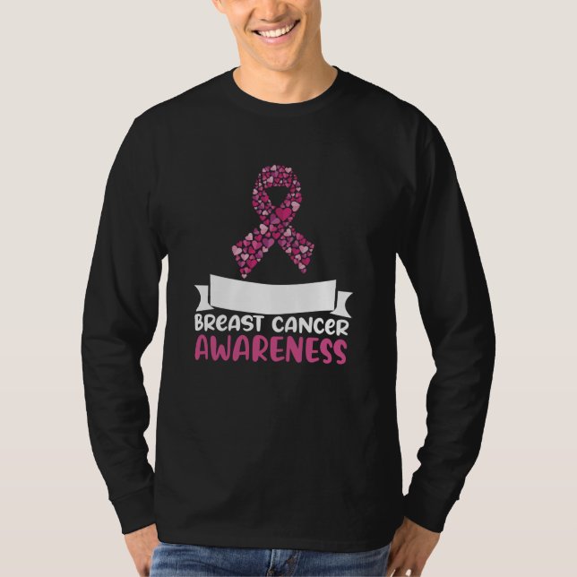 T-shirt Adorable Ruban rose Conscience du cancer du sein F (Devant)