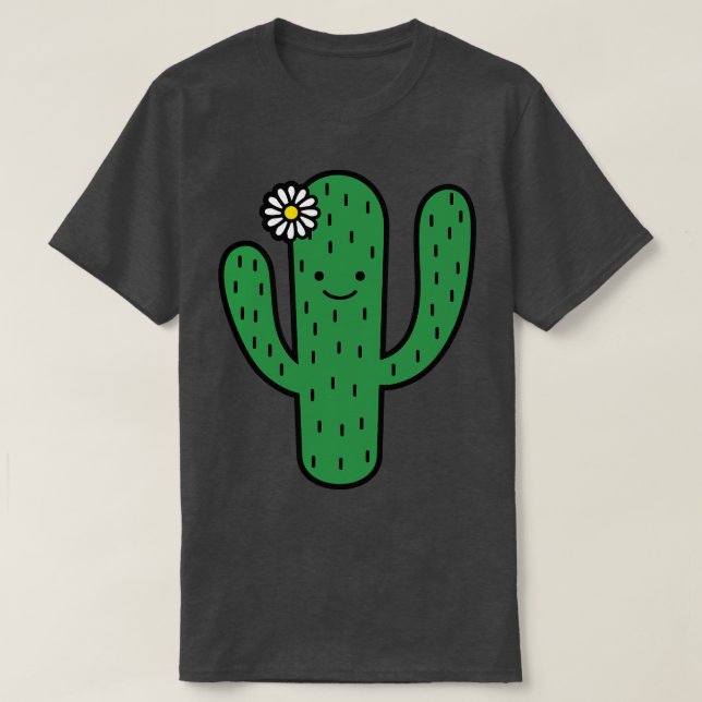 T-shirt Adorable Saguaro Cactus Doodle souriant (Design devant)