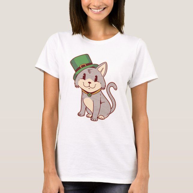 T-shirt Adorable St. Patricks Chat (Devant)