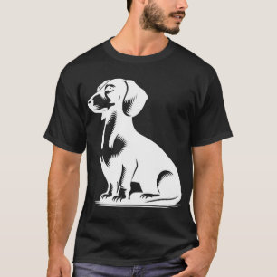 T-shirt Adorable teckel petit chien de chasse élégant