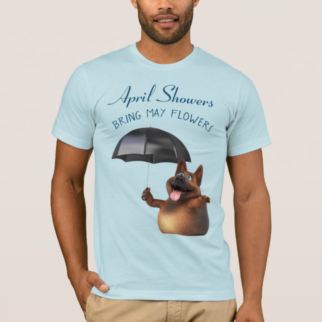 T-shirt Adorables 3D Universe mignon Chien Avril Douches T (Devant)