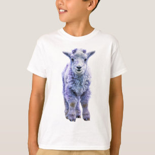 T-shirt Adorables chevreaux de montagne violets et duveteu