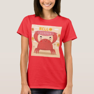 T-shirt Adorables Crabe drôle Bonjour été