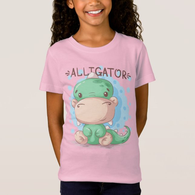 T-Shirt Adorables Joli Alligator Pour Enfants (Devant)