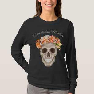 T-shirt Adorables Jour du crâne mort Fleurs Calavara