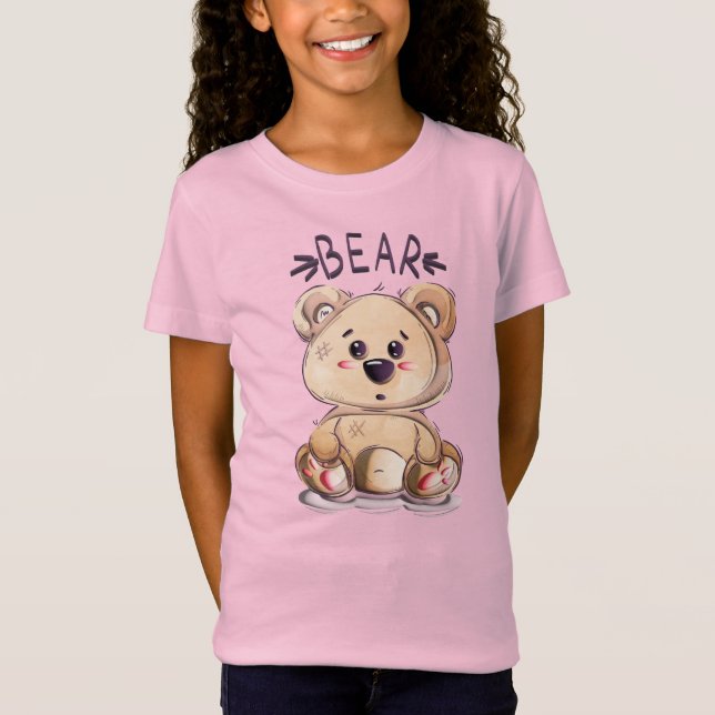 T-Shirt Adorables mignon ours en peluche 3D (Devant)