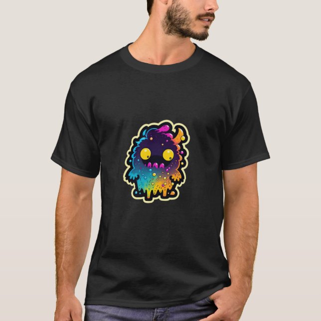 T-shirt Adorably cute colorful monster character  17 (Devant)