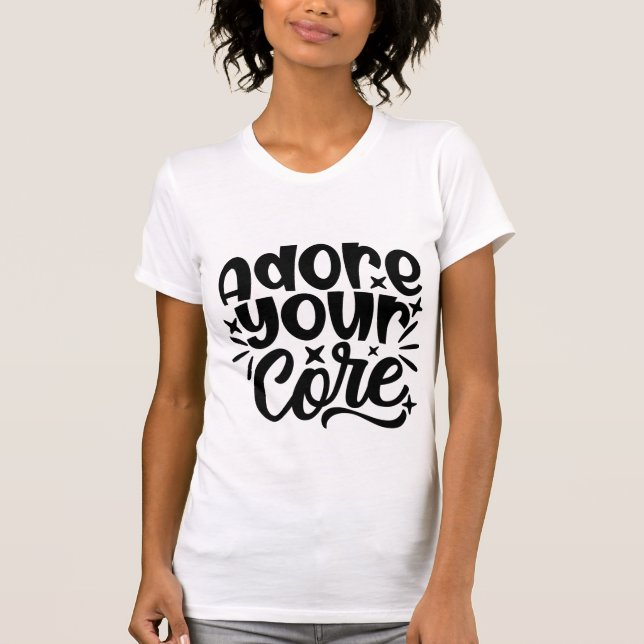 T-shirt Adore Your Core Fun Fitness Motivational Workout (Devant)