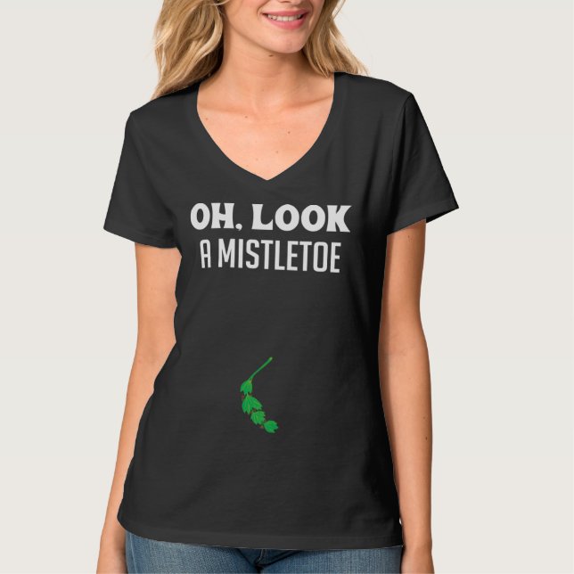 T-shirt Adult Humor Christmas Mistletoe Dirty Santa Under  (Devant)