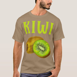 T-shirt Adulte de nourriture saine Kiwi de couleur eau