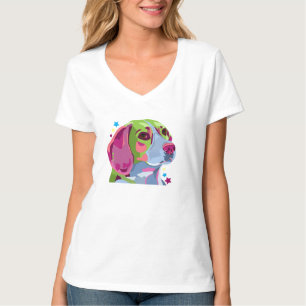 T-shirt adulte de V-cou du Jersey des femmes de
