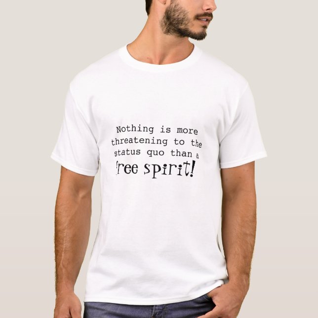 T-shirt Adulte L de pièce en t d'esprit libre (Devant)
