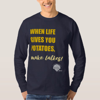 T-shirt Adults' Long-Sleeve Hanukkah Shirt - "Make latkes"