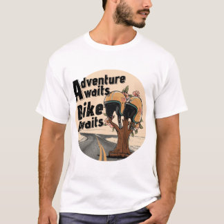 T-shirt Adventure Await, Bike Await