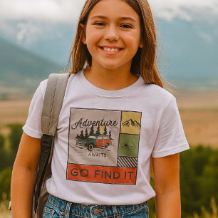 T-shirt Adventure Await Go Find It Retro Camping Travel