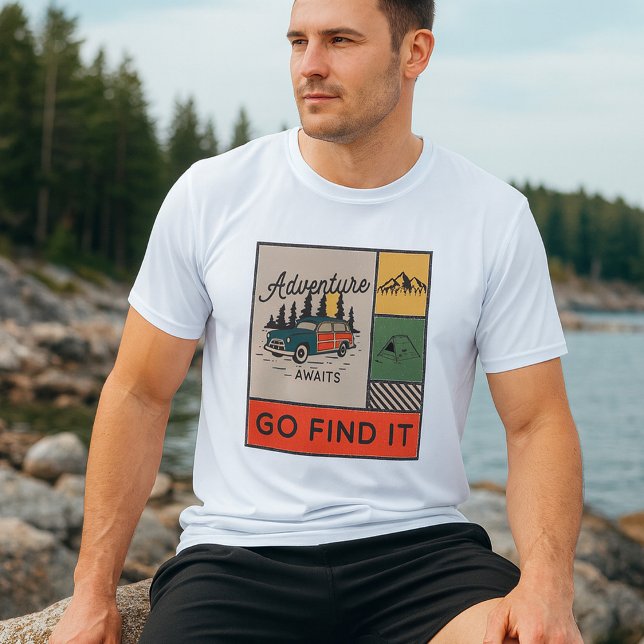 T-shirt Adventure Await Go Find It Retro Camping Travel (Créateur téléchargé)