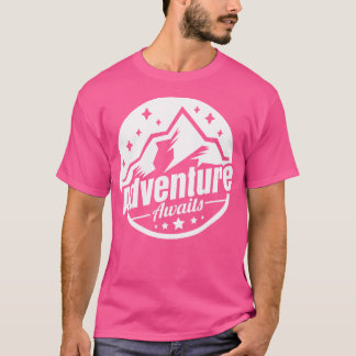 T-shirt Adventure Await Tente Mountain Randonnée Camping C
