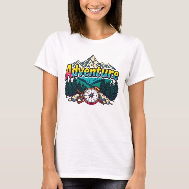 T-shirt Adventure Mountain – Outdoor Hiking Nature Design  (Devant)