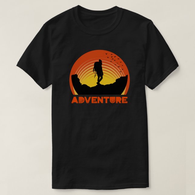 T-shirt Adventure Retro Summer Sunset (Design devant)