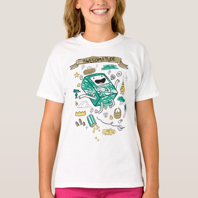 T-shirt Adventure Time | "Awesomatude" BMO Sketch (Devant)